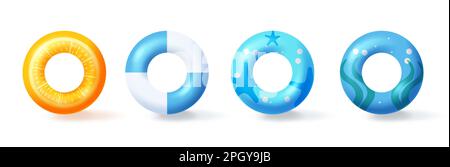Summer floater vector set. Summer floaters element isolated for beach swimming collection. Vector illustration summer collection. Stock Vector