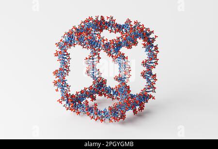 DNA cube, molecular model Stock Photo