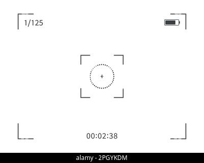 Photo camera frame viewfinder. Video recording screen. Vector illustration on white background. Stock Vector
