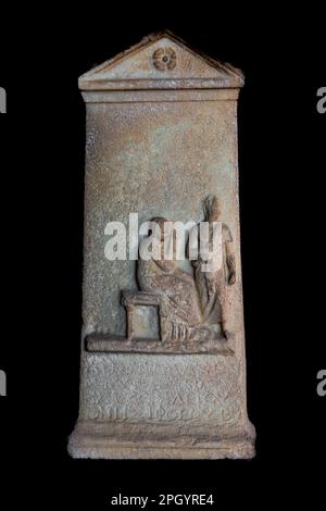 Marble tomb stele, 3rd century BC, Archaeological Museum in the former Order Hospital of the Knights of St John, 15th century, Old Town, Rhodes Town Stock Photo