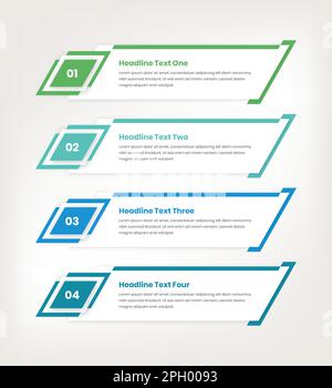 Process presentation infographic template with abstract shapes Stock Vector