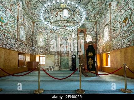 Tirana, Albania. March 2023.  indoor view of the Et'hem Bej Mosque in Skenderbej square in the city center Stock Photo