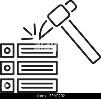 Information technology pick, data mining vector icon illustration. Stock Vector