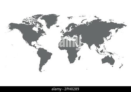 World map - silhouette of the continents on planet Earth, vector illustration on white Stock Vector