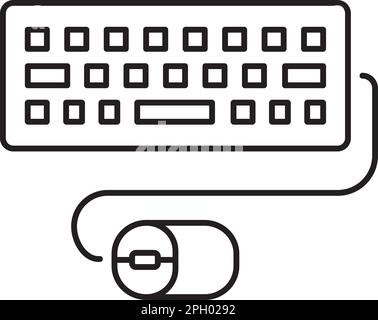 Project management keyboard and mouse vector icon illustration. Stock Vector