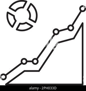 Project management area chart vector icon illustration. Stock Vector