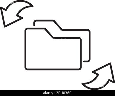 Project management folders, arrows, data synchronization vector icon illustration Stock Vector
