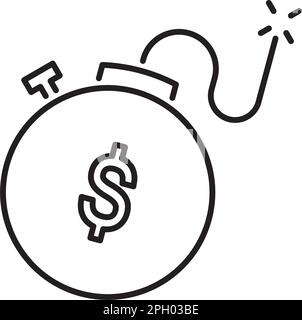 Project management dollar sign, bomb vector icon illustration Stock Vector