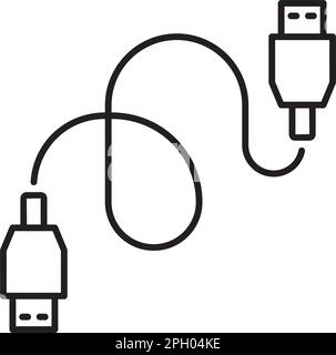 Project management data cable vector icon illustration Stock Vector