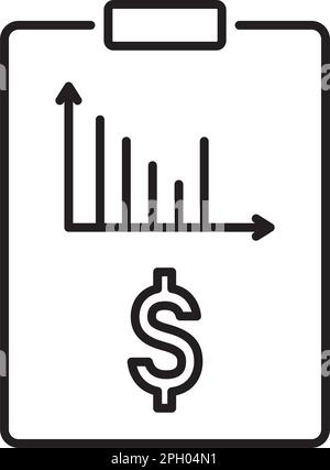 Project management scoreboard, graph, dollar sign, loss vector icon illustration Stock Vector