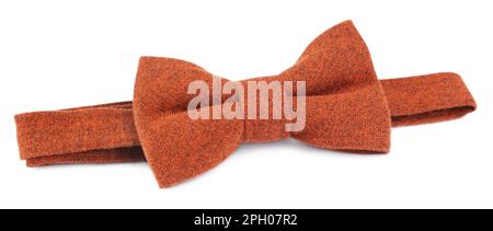 Stylish orange bow tie isolated on white Stock Photo