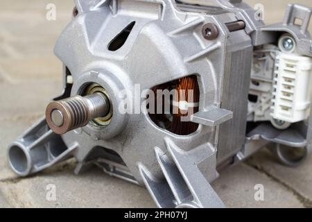 repair of electric motor washing machine service Stock Photo