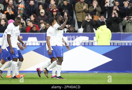 SAINT-DENIS - Dayot Upamecano Of France Celebrates The 0-2 During The ...