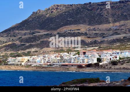 Analoukas, Crete,Greece - October 12, 2022: Dionysos resort + village, an artificially built holiday complex near Sitia, which unfortunately has becom Stock Photo