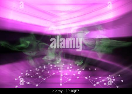 Abstract pink background. Blurred background curved lines pink tint. Stock Photo