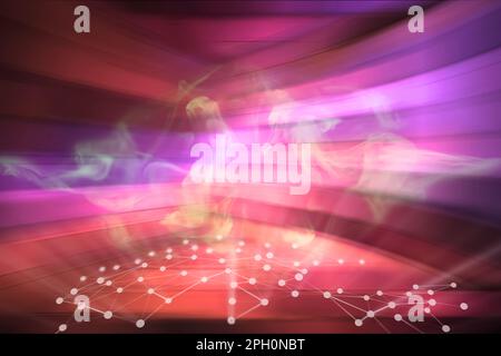Abstract pink background. Blurred background curved lines pink tint. Stock Photo