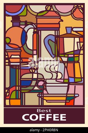 Original composition of a coffee sign - vector illustration (Ideal for printing, poster or wallpaper, house decoration) Stock Vector