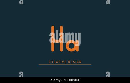 Alphabet letters Initials Monogram logo HA , AH Stock Vector