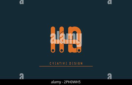 Alphabet letters Initials Monogram logo HD , DH Stock Vector