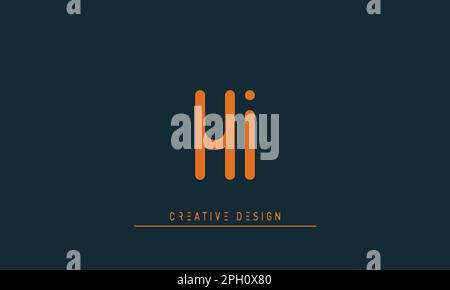 Alphabet letters Initials Monogram logo HI , IH Stock Vector
