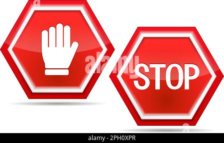 Two stop signs, vector eps10 illustration Stock Vector Image & Art - Alamy