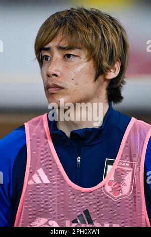 TOKYO, JAPAN - MARCH 24: Junya Ito of Japan prior to the International Friendly match between Japan and Uruguay at the National Stadium on March 24, 2023 in Tokyo, Japan (Photo by Pablo Morano/BSR Agency) Stock Photo