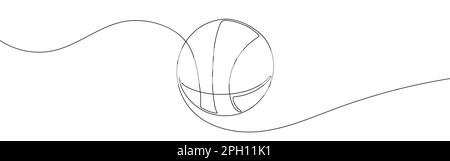Basketball one line art. Continuous line drawing of ball. Stock Vector