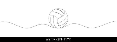 Volleyball one line art. Continuous line drawing of ball. Stock Vector