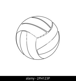 Volleyball one line art. Continuous line drawing of ball. Stock Vector