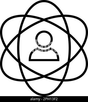 Linear vector icon of a person in the spotlight as a main values concept Stock Vector