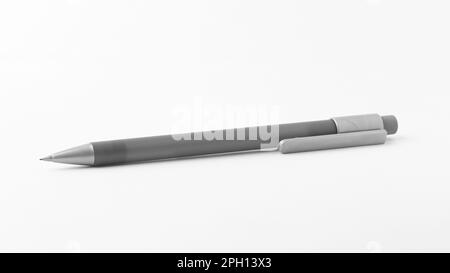 mechanical pencil isolated on white background, used for fine-art drawing or clean looking writing, mock-up template for graphic designing, soft-focus Stock Photo