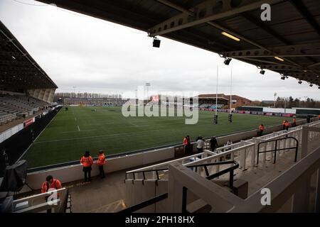 Newcastle on Saturday 25th March 2023. A general view of Kingston Park before during the Tik Tok Women's Six Nations match between England Women and Scotland Women at Kingston Park, Newcastle on Saturday 25th March 2023. (Photo: Chris Lishman | MI News) Credit: MI News & Sport /Alamy Live News Stock Photo