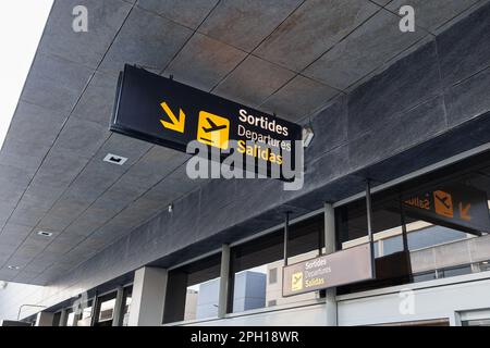 Symbols, Signs and Directions inside Aeroport Areas. Stock Photo