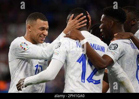 Julien Mattia / Le Pictorium -  QUalifications to the euro: France-Netherlands -  24/03/2023  -  France / Ile-de-France (region) / Saint Denis  -  Kylian Mbappe during the Euro 2024 qualifying match between France and the Netherlands at the Stade de France, 24 March 2023 Stock Photo