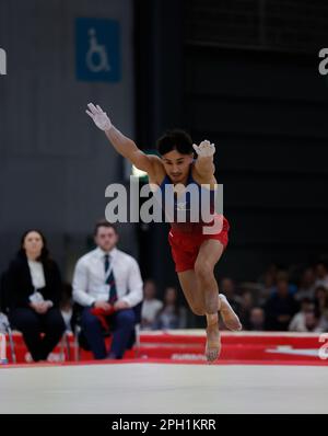 Exhibition Centre, Liverpool, UK. 25th Mar, 2023. British Gymnastics Championships Day 3; Men's Individual All-Around Final Floor - Jake Jarman (Huntingdon) Credit: Action Plus Sports/Alamy Live News Stock Photo