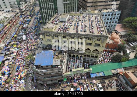 People perform Friday prayer during the Muslim's holy month Ramadan, in Dhaka, Bangladesh, on March 24, 2023. Photo by Suvra Kanti Das/ABACAPRESS.COM Stock Photo