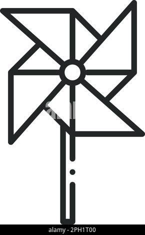 pinwheel line icon Stock Vector