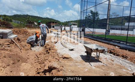 ilheus, bahia, brazil - october 7, 2022: construction of a full-time state public school in the city of Ilheus. Stock Photo