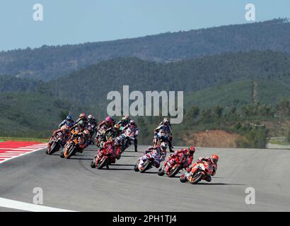 Spain's Marc Marquez of Ducati Lenovo Team looks through his helmet ...