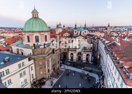 Francis of Assisi and St. Salvator churches in Prague, Czech Republic Stock Photo