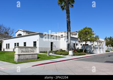 BUENA PARK, CALIFORNIA - 24 MAR 2023: Buena Park Civic Center parking for City Hall And police Department Stock Photo