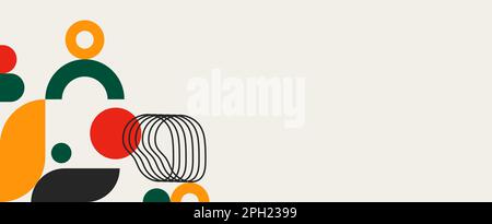 Bauhaus geometric divider. Abstract design with different shapes.  Stock Vector