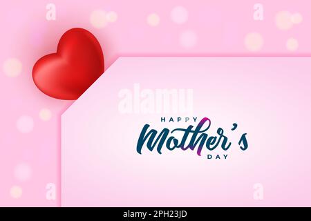 Happy mothers day background with red hearts Stock Vector