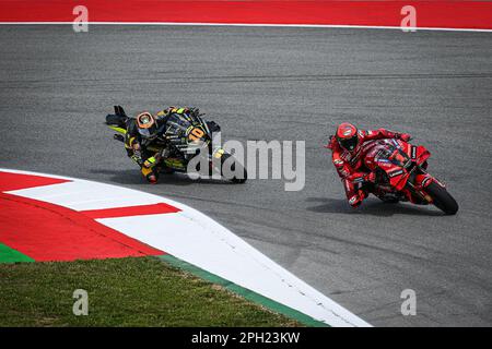 Portimao, Portugal. 24th Mar, 2023. PORTIMAO, ALGARVE, PORTUGAL - MARCH 24: Francesco Bagnaia of Italy competes with their Ducati Lenovo Team during the MotoGP Free Practice at Autodromo Internacional do Algarve on March 24, 2023 in Portimao, Algarve, Portugal. (Photo & copyright Octavio PASSOS/ATP images) (PASSOS Octavio/ATP/SPP) Credit: SPP Sport Press Photo. /Alamy Live News Stock Photo