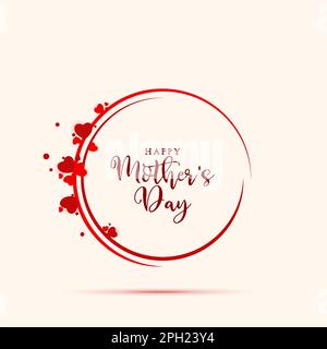 Happy mothers day stylish greeting card background with hearts Stock Vector