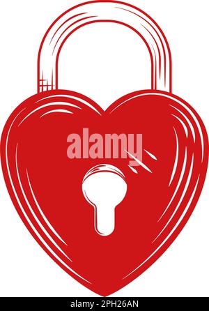 padlock love doodle Stock Vector