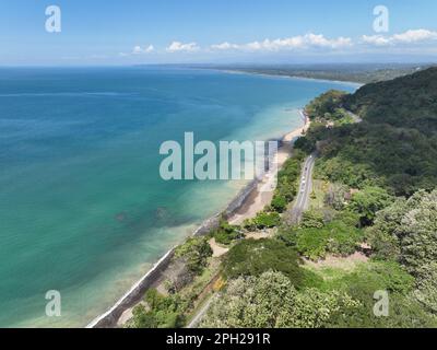 Aerial View of the Tarcoles Bay and the Ocean in Costa Rica near Jaco and Puntarenas Stock Photo