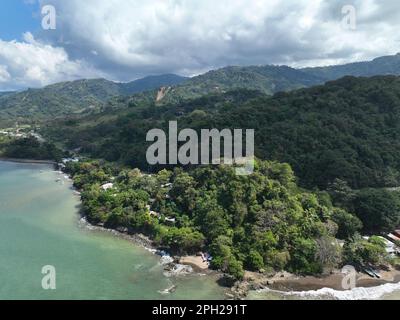 Aerial View of the Tarcoles Bay and the Ocean in Costa Rica near Jaco and Puntarenas Stock Photo