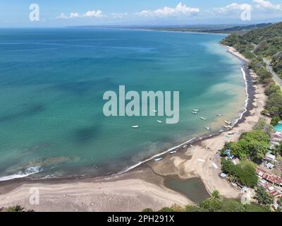 Aerial View of the Tarcoles Bay and the Ocean in Costa Rica near Jaco and Puntarenas Stock Photo