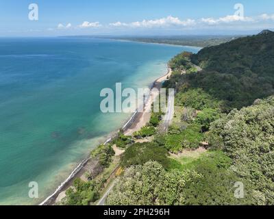 Aerial View of the Tarcoles Bay and the Ocean in Costa Rica near Jaco and Puntarenas Stock Photo